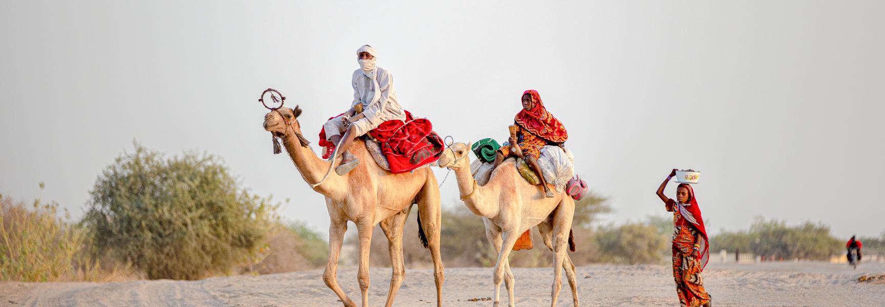 Une famille nomade au Tchad